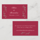 D'accompagnement Carte du site Web Mariage Ruby Red, Pink and Pearl (Devant / Derrière)