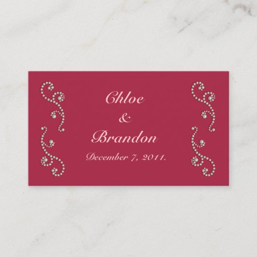 D'accompagnement Carte du site Web Mariage Ruby Red, Pink and Pearl (Devant)