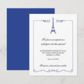 D'accompagnement Carte Elégante de réception Tour Eiffel (Devant / Derrière)