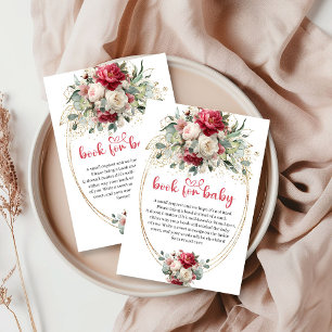 D'accompagnement Carte élégante pour livre bébé Chic Rouge Bourgogn