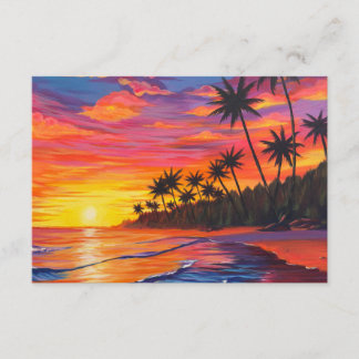 D'accompagnement Carte encartable de coucher de soleil tropical