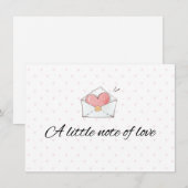 D'accompagnement Carte enveloppe avec une petite note d'amour (Devant / Derrière)