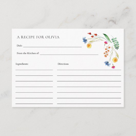 D'accompagnement Carte fleur sauvage Meadow Love in Bloom Recette (Devant)