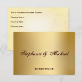 D'accompagnement Carte Gold Blue Ocean Mariage Directions (Devant / Derrière)