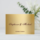 D'accompagnement Carte Gold Blue Ocean Mariage Directions (Debout devant)
