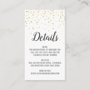 D'accompagnement Carte Gold Confetti Calligraphy Mariage Détails