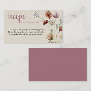 D'accompagnement Carte incluse pour demande de recette Boho Wildflo