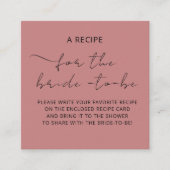 D'accompagnement Carte incluse "UNE RECETTE" pour la douche de la m (Devant)