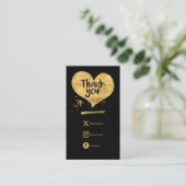 D'accompagnement Carte insert effet or coeur merci client (Debout devant)