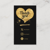 D'accompagnement Carte insert effet or coeur merci client (Devant)