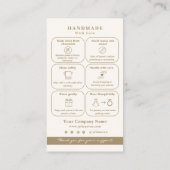 D'accompagnement Carte insert pour bijoux en or neutre moderne (Dos)