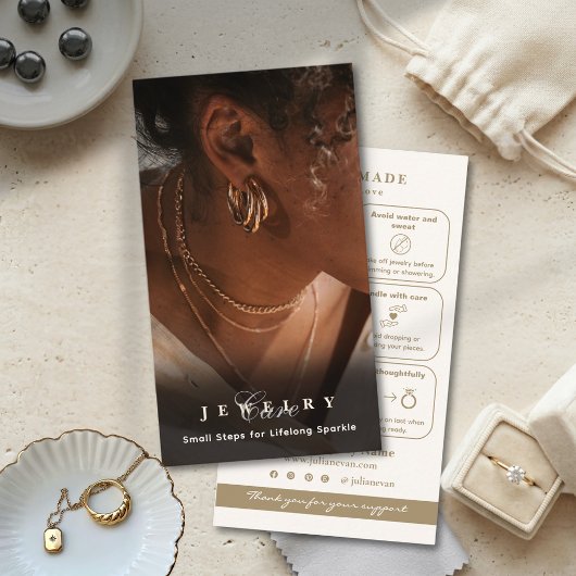 D'accompagnement Carte insert pour bijoux en or neutre moderne