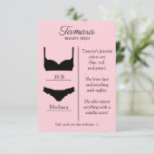 D'ACCOMPAGNEMENT CARTE INSERTION TAILLE LINGERIE : TOUTE COULEUR DE (Debout devant)