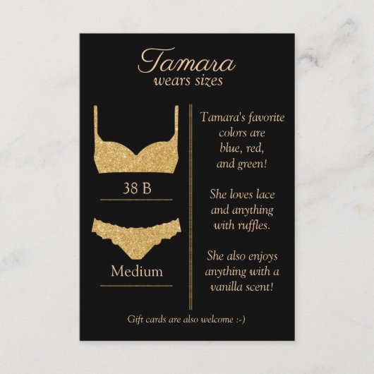 D'ACCOMPAGNEMENT CARTE INSERTION TAILLE LINGERIE : TOUTE COULEUR DE (Devant)