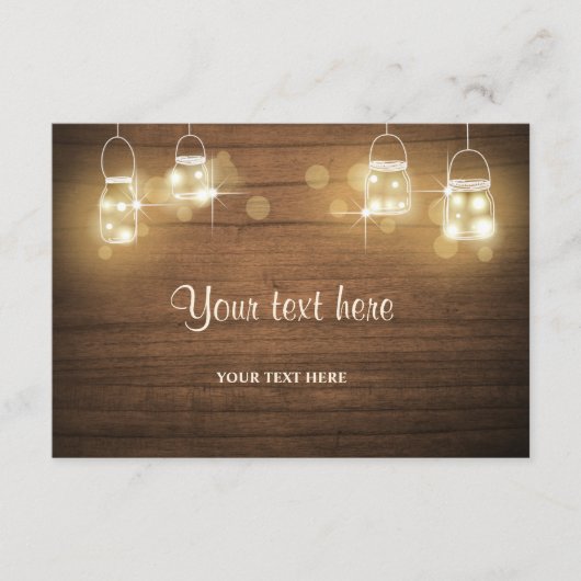 D'accompagnement Carte insertive Bocaux en bois rustique Lumières D (Devant)