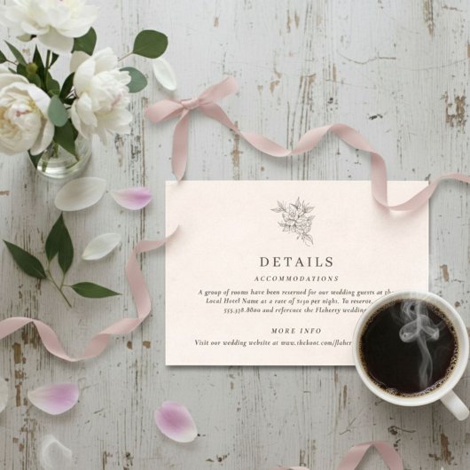 D'accompagnement Carte intérieure avec détails de monogramme rose b