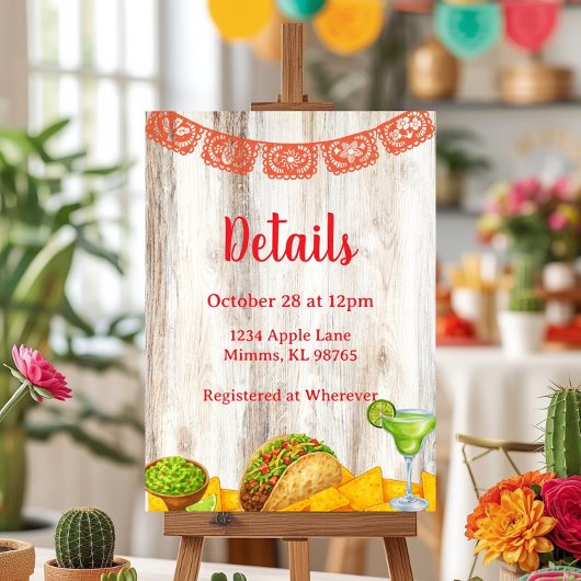D'accompagnement Carte intérieure pour Baby Shower Rustic Fiesta