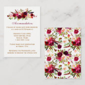 D'accompagnement Carte mariage Boîtier - Floral Bourgogne, Plumes (Devant / Derrière)