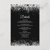 D'accompagnement Carte Mariage brillant en argent noir (Devant)