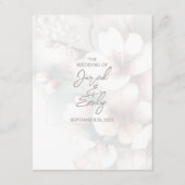 D'accompagnement Carte Mariage cerise en fleurs avec code QR (Devant)