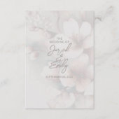 D'accompagnement Carte Mariage cerise en fleurs avec code QR (Devant)