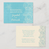 D'accompagnement Carte mariage couleur crème bleue (Devant / Derrière)