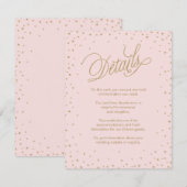 D'accompagnement Carte Mariage de boîtier rose et or Fancy Stars (Devant / Derrière)