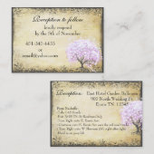 D'accompagnement Carte Mariage de direction de l'arbre de la feuill (Devant / Derrière)