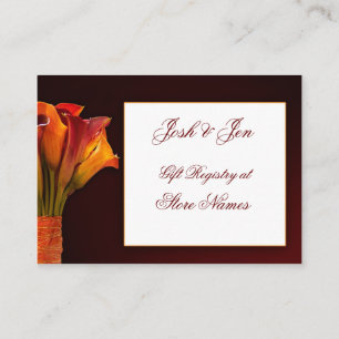 D'accompagnement Carte mariage du registre cadeau Calla lily