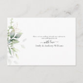 D'accompagnement Carte Mariage Eucalyptus Gold Floral (Dos)