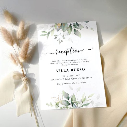 D'accompagnement Carte Mariage Eucalyptus Gold Floral