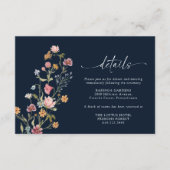 D'accompagnement Carte Mariage Fleur sauvage bleu marine (Devant)