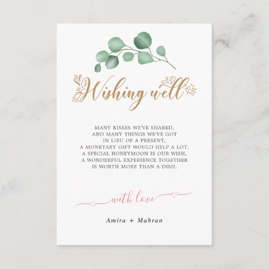 D'accompagnement Carte Mariage Gold Greenery (Devant)