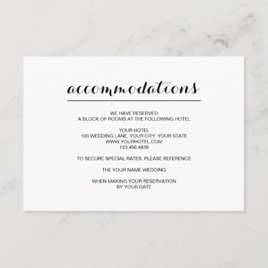 D'accompagnement Carte Mariage moderne simple et élégante (Devant)