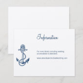D'accompagnement Carte Mariage nautique | bleu Ancre (Devant / Derrière)