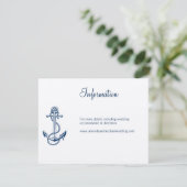 D'accompagnement Carte Mariage nautique | bleu Ancre (Debout devant)