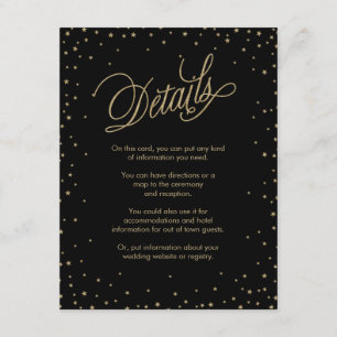 D'accompagnement Carte Mariage noir Gold Stars