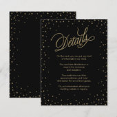 D'accompagnement Carte Mariage noir Gold Stars (Devant / Derrière)