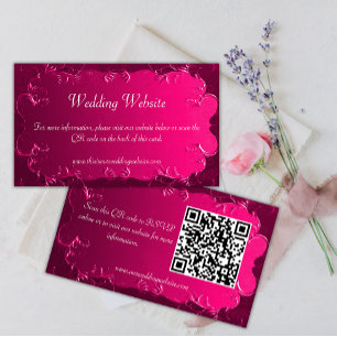 D'accompagnement Carte Mariage QR Vintage de Parchemin rose