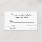 D'accompagnement Carte Mariage RSVP (Dos)