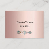 D'accompagnement Carte mariage RSVP fleurs succulentes or rose (Dos)