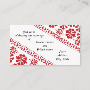 D'accompagnement Carte Mariage Tatreez blanche et rouge