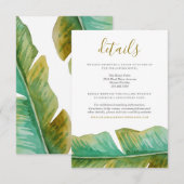 D'accompagnement Carte Mariage Tropical Banana Leaf Détails (Devant / Derrière)