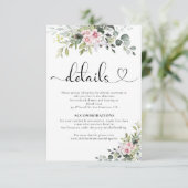 D'accompagnement Carte Mariage vert rose rose (Debout devant)