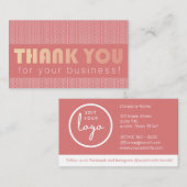 D'accompagnement Carte Merci pour boîtier d'entreprise (Devant / Derrière)