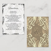 D'accompagnement Carte Monogram Black Gold Vintage (Devant / Derrière)