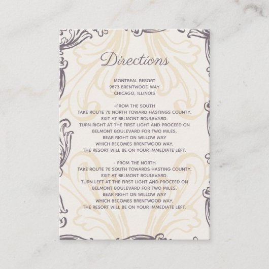 D'accompagnement Carte Monogram Gold Purple Vintage (Devant)