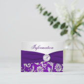 D'accompagnement Carte Monogramme Purple et Argent Damask Info (Debout devant)