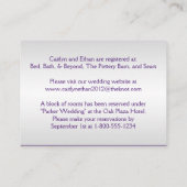 D'accompagnement Carte Monogramme Purple et Argent Damask Info (Dos)