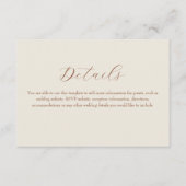 D'accompagnement Carte Neutral Cream Mariage Détails (Devant)